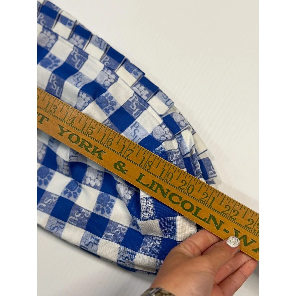 Longaberger Basket Liner Blue White Gingham PSU Penn State Paw Print Fabric